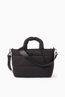 Geantă matlasată shopper mare, cu curea detașabilă