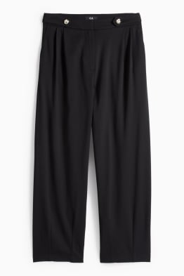 Žerzejové kalhoty - high waist - barrel leg