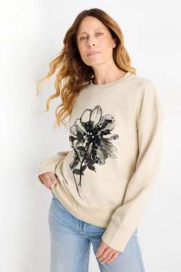 Sweatshirt met strass-steentjes