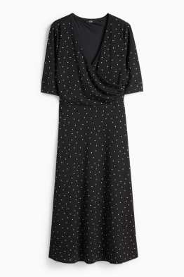 Vestit amb el coll en punta - straight fit - de piquets