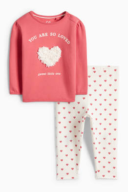 Inimioare - compleu bebeluși - 2 piese