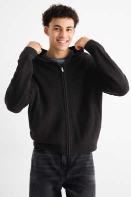 Cardigan tricotat cu glugă - reiat