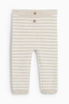 Baby-Strick-Leggings - gestreift - strukturiert