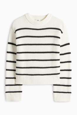 Pullover - gerippt - gestreift