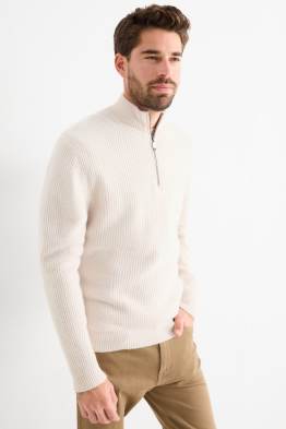 Pulover cu conținut de cașmir - amestec de lână - reiat