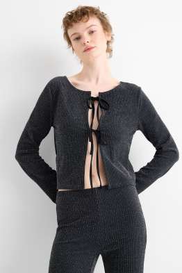 Haut court à manches longues - slim fit - côtelé