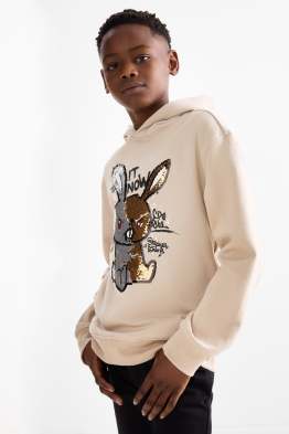 Leprotto - felpa con cappuccio - effetto brillante