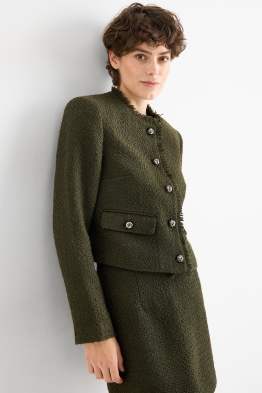 Blazer court en bouclé - regular fit