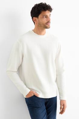 Langarmshirt - Relaxed Fit - gerippt