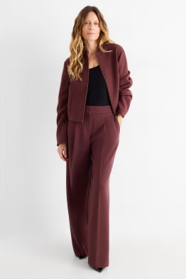Business trousers - high waist - wide leg
