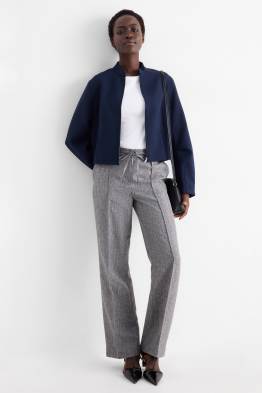 Business kalhoty - mid waist - straight fit