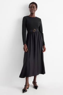 Fit & Flare Kleid mit Gürtel