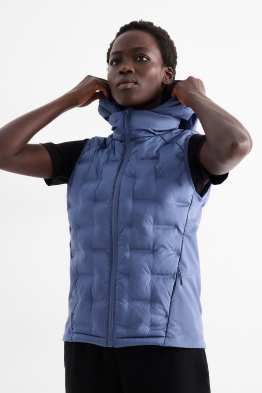 Doudoune sans manches de sport avec capuche