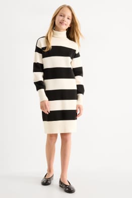 Robe en maille - à rayures