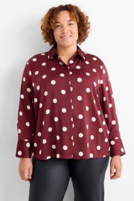 Saténová halenka - puntíkovaná