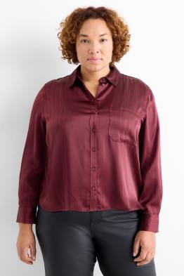 Satin-Bluse - Nadelstreifen