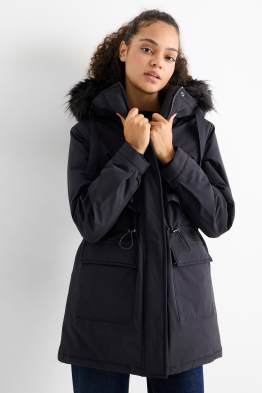 Parka met capuchon - gevoerd - waterafstotend