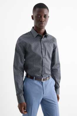 Chemise de bureau - regular fit - col kent - facile à repasser - à motif