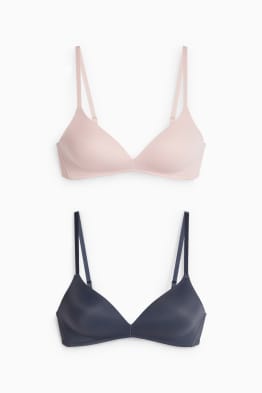 Multipack 2 ks - podprsenka bez kostic - s vycpávkami