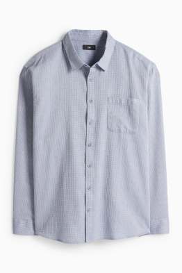 Shirt - regular fit - kent collar - textured