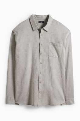 Shirt - regular fit - kent collar - textured