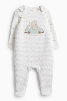 Elefant und Auto - Strampler-Set - 2 teilig