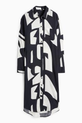 Viskose-Blusenkleid - gemustert