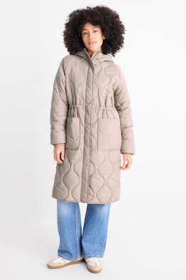 Quilted coat with hood