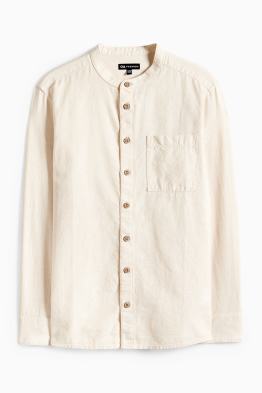 Overhemd, deels met linnen