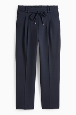 Plátěné kalhoty - high waist - tapered fit