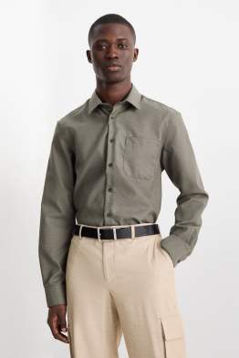 Camicia business - regular fit - collo all'italiana - senza necessità di stiratura - tessuto tramato