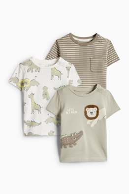 Multipack of 3 - wild animals - short sleeve T-shirt