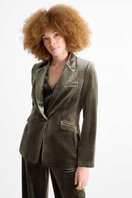 Samt-Longblazer - Regular Fit