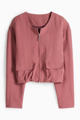 Korte blazer met linnengehalte - getailleerd