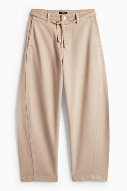 Pantalons de tela - high waist - barrel leg