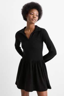 A-Linien Kleid - gerippt