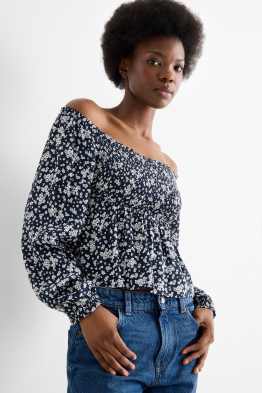 Korte blouse - gesmokt