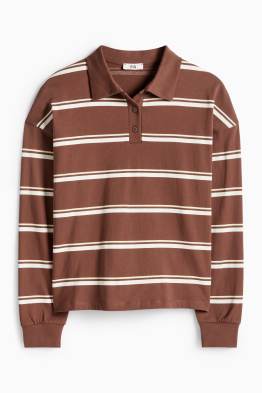 Langarm-Poloshirt - Regular Fit - gestreift
