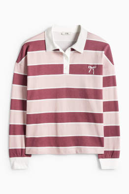 Langarm-Poloshirt - Regular Fit - gestreift