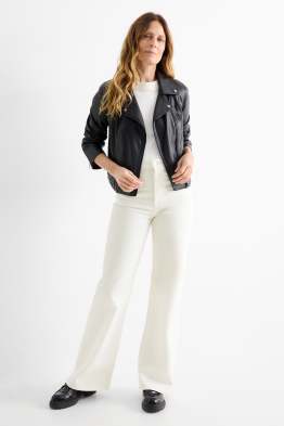 Pantalon en toile - high waist - wide leg