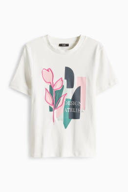 T-Shirt - Regular Fit - Glanz-Effekt