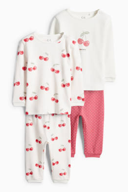Multipack 2er- Kirsche - Baby-Pyjama - 4 teilig