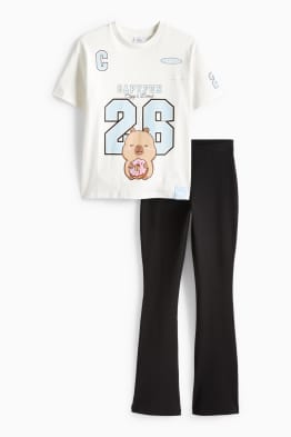 CapyFun - conjunt - samarreta de màniga curta i leggings acampanats - 2 peces