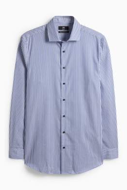Business-overhemd - slim fit - cut away - strijkvrij - gestreept