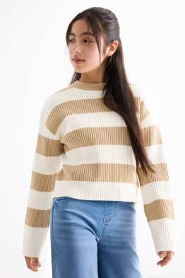 Pullover - gerippt - gestreift