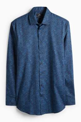 Chemise de bureau - regular fit - col kent - facile à repasser - à motif
