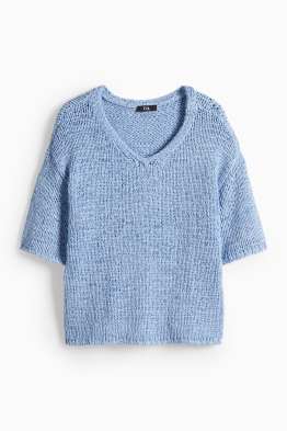 Pletený svetr - s krátkým rukávem