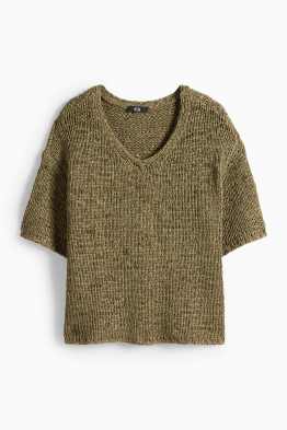 Pulover tricotat - mânecă scurtă