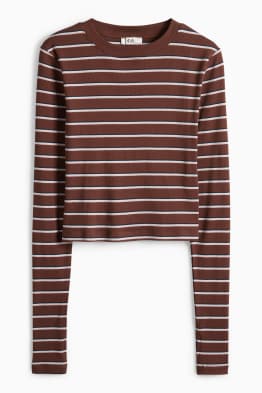 Maglia a maniche lunghe - slim fit - a coste - a righe