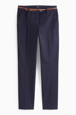 Pantalon met riem - mid waist - tapered fit